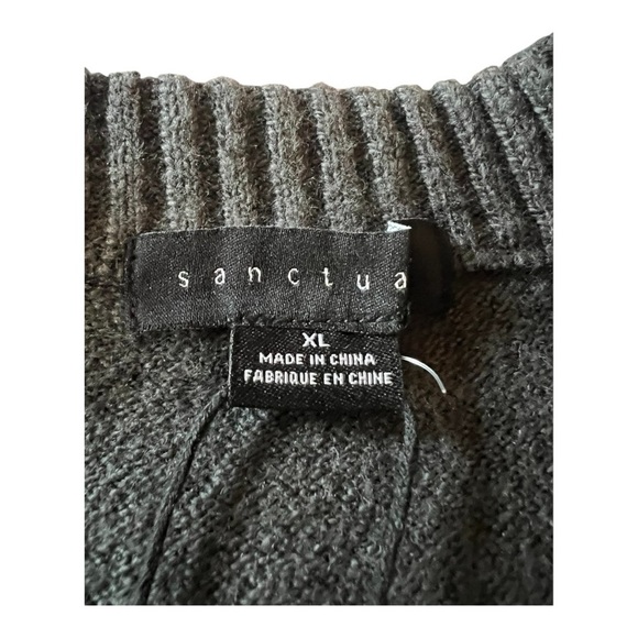 SANCTUARY Urban Girl Knee Length Sweater Dress Size XL Color Mineral Dark Grey - Picture 4 of 13